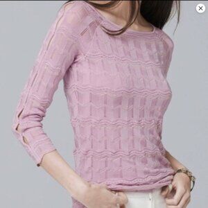 WHBM Women's Macaroon Slit Sleeve Sweater in Lilac Size Large